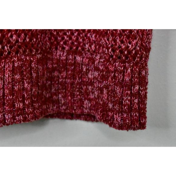 Lucky Brand Lace Up Open Back 3/4 Sleeve Tunic Sweater Size M Burgundy Pink Knit - Picture 7 of 10